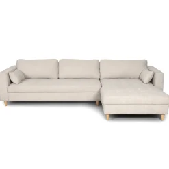 Outlet Nimara Brandy - Højrevendt og venstrevendt vendbar chaiselong sofa beige - L: 290 x D: 96 x H: 80 cm