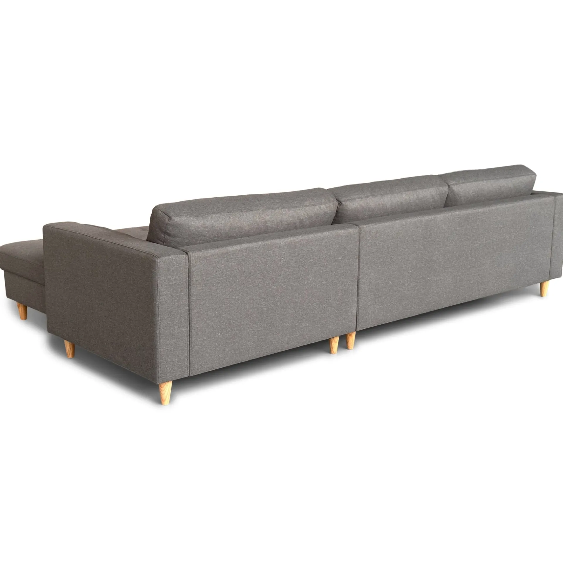 Outlet Nimara Brandy - Højrevendt og venstrevendt vendbar chaiselong sofa grå - L: 290 x D: 96 x H: 80 cm