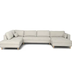 Hot Nimara Brandy - højrevendt u-sofa i beige med chaiselong -  L: 366 x D: 211 x H: 80 cm