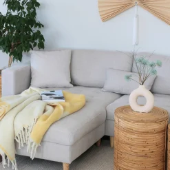 Hot Nimara Brandy - højrevendt u-sofa i beige med chaiselong -  L: 366 x D: 211 x H: 80 cm