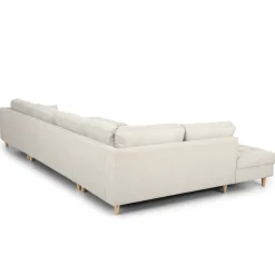 Hot Nimara Brandy - højrevendt u-sofa i beige med chaiselong -  L: 366 x D: 211 x H: 80 cm