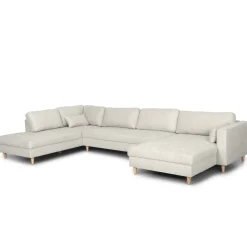 Hot Nimara Brandy - højrevendt u-sofa i beige med chaiselong -  L: 366 x D: 211 x H: 80 cm