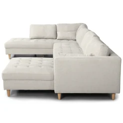Hot Nimara Brandy - højrevendt u-sofa i beige med chaiselong -  L: 366 x D: 211 x H: 80 cm