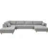 Outlet Nimara Brandy - højrevendt u-sofa i grå med chaiselong -  L: 366 x D: 211 x H: 80 cm