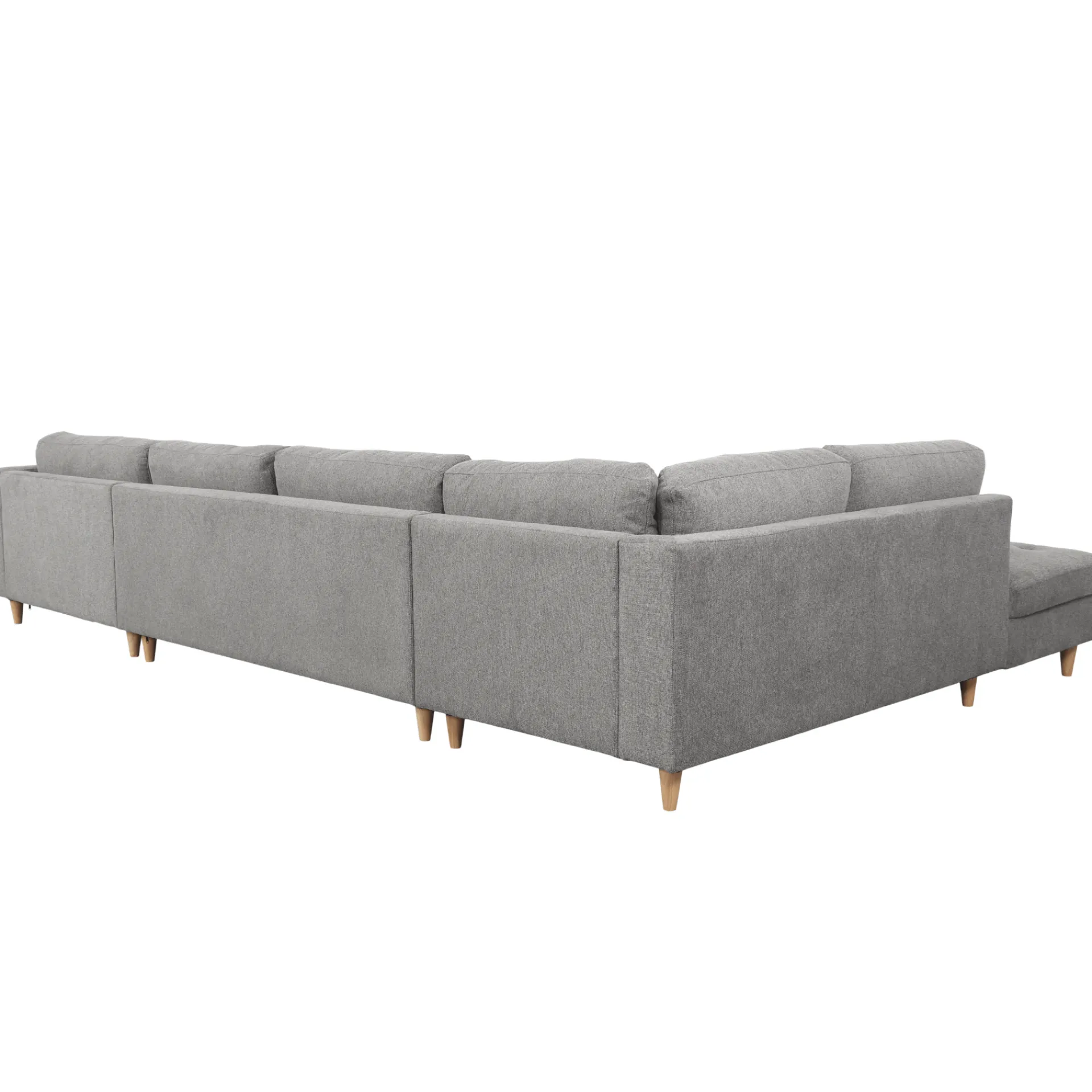 Outlet Nimara Brandy - højrevendt u-sofa i grå med chaiselong - L: 366 x D: 211 x H: 80 cm