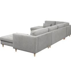 Outlet Nimara Brandy - højrevendt u-sofa i grå med chaiselong - L: 366 x D: 211 x H: 80 cm