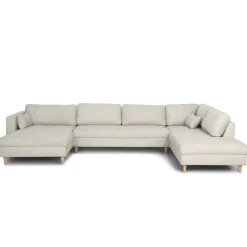 Sale Nimara Brandy - venstrevendt u-sofa i beige med chaiselong - L: 366 x D: 211 x H: 80 cm