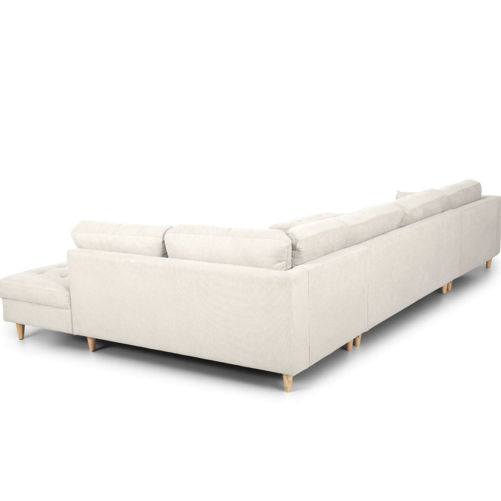 Sale Nimara Brandy - venstrevendt u-sofa i beige med chaiselong - L: 366 x D: 211 x H: 80 cm