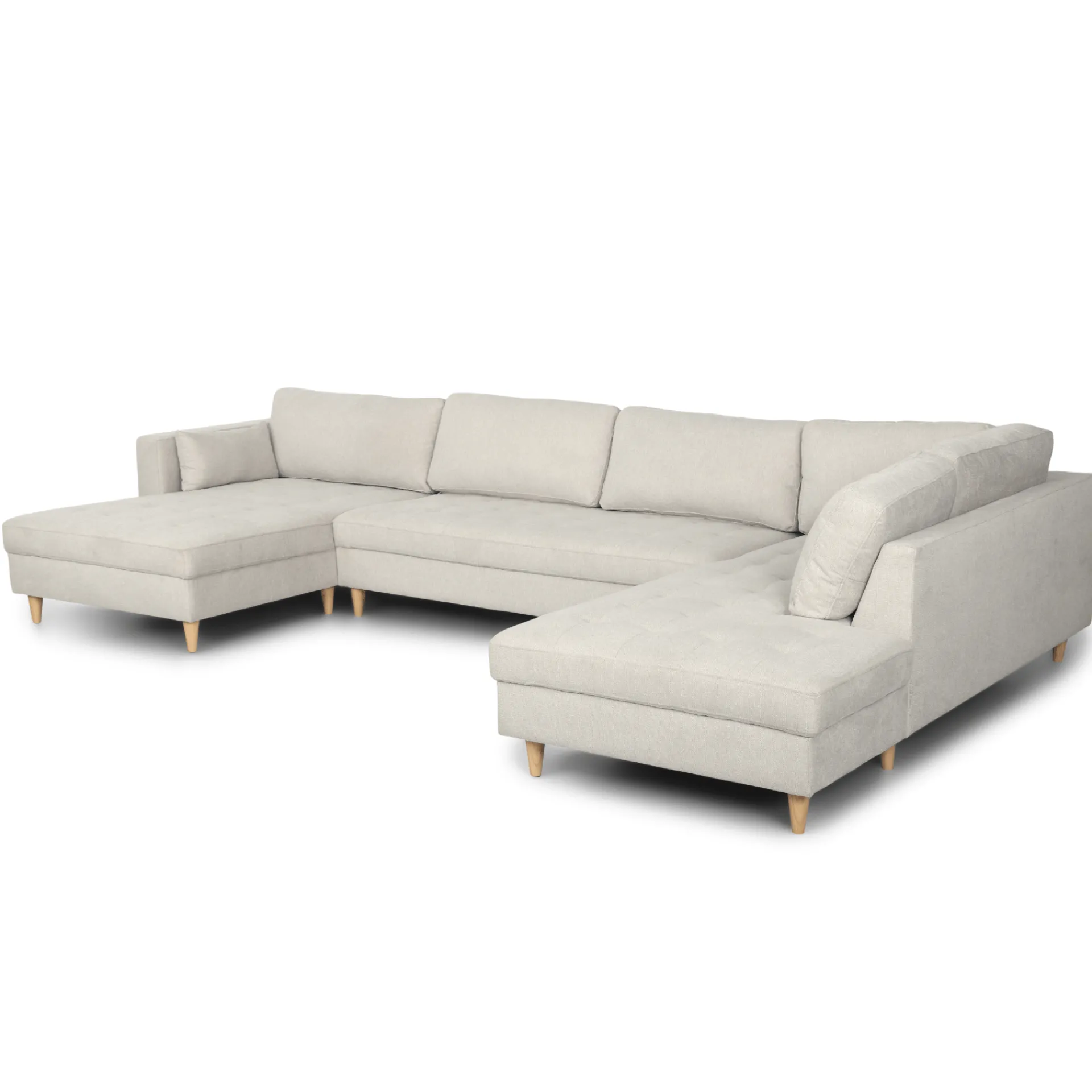 Sale Nimara Brandy - venstrevendt u-sofa i beige med chaiselong - L: 366 x D: 211 x H: 80 cm