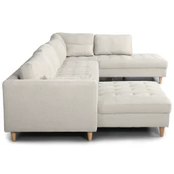 Sale Nimara Brandy - venstrevendt u-sofa i beige med chaiselong - L: 366 x D: 211 x H: 80 cm