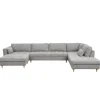 Best Nimara Brandy - venstrevendt u-sofa i grå med chaiselong -  L: 366 x D: 211 x H: 80 cm