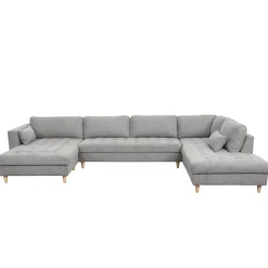 Best Nimara Brandy - venstrevendt u-sofa i grå med chaiselong - L: 366 x D: 211 x H: 80 cm