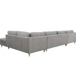 Best Nimara Brandy - venstrevendt u-sofa i grå med chaiselong -  L: 366 x D: 211 x H: 80 cm
