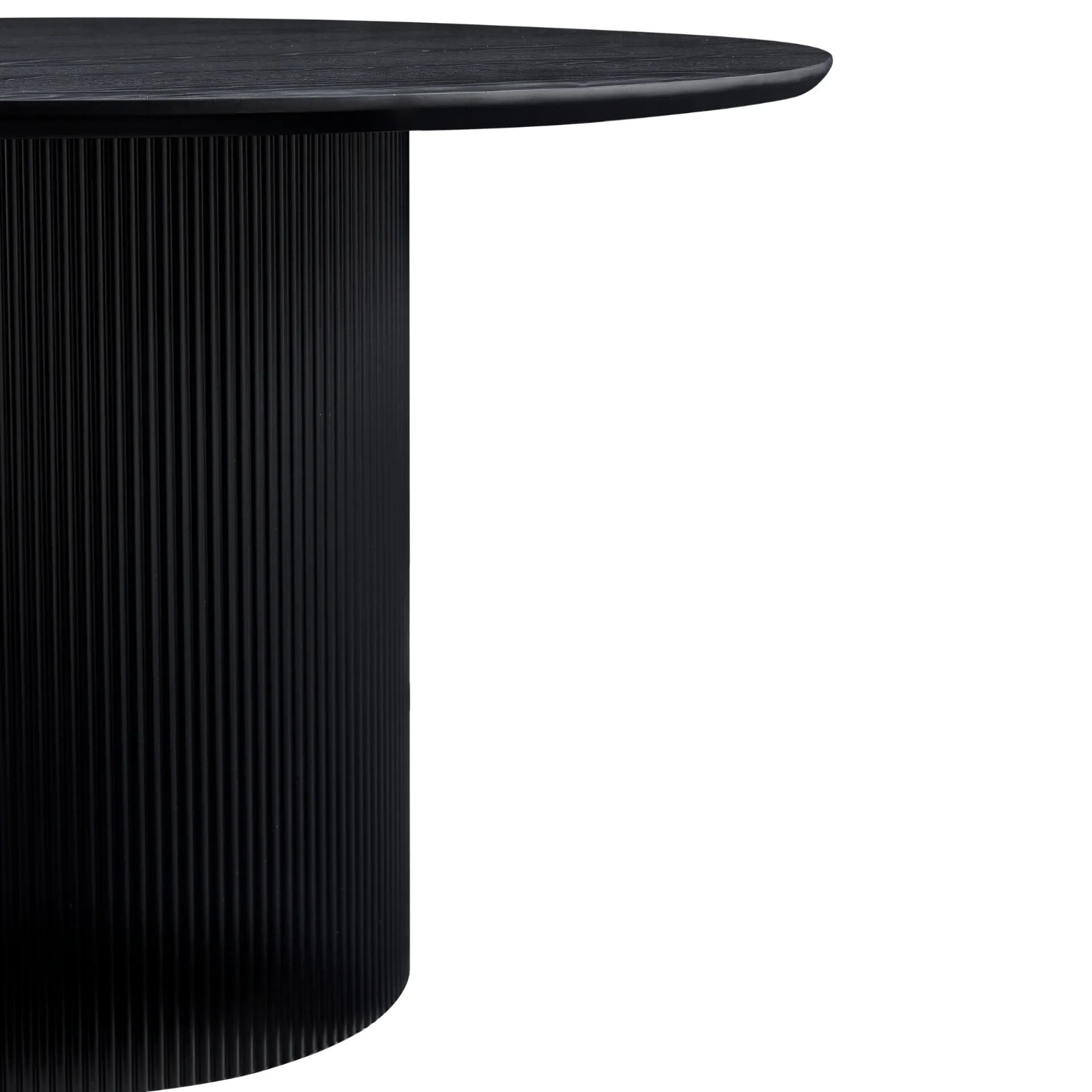 Discount Nimara Carisma rundt lamel spisebord - sort med søjleben - Ø120 cm