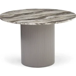 Sale Nimara Carisma rundt spisebord beige marmorlook med søjleben Ø120 cm