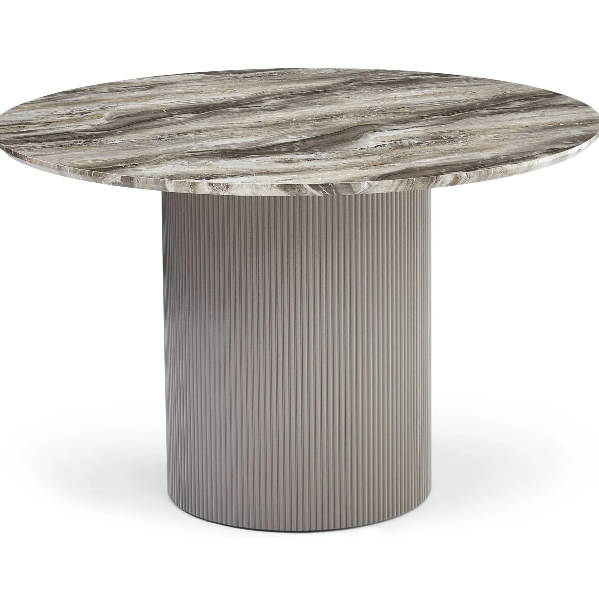 Sale Nimara Carisma rundt spisebord beige marmorlook med søjleben Ø120 cm