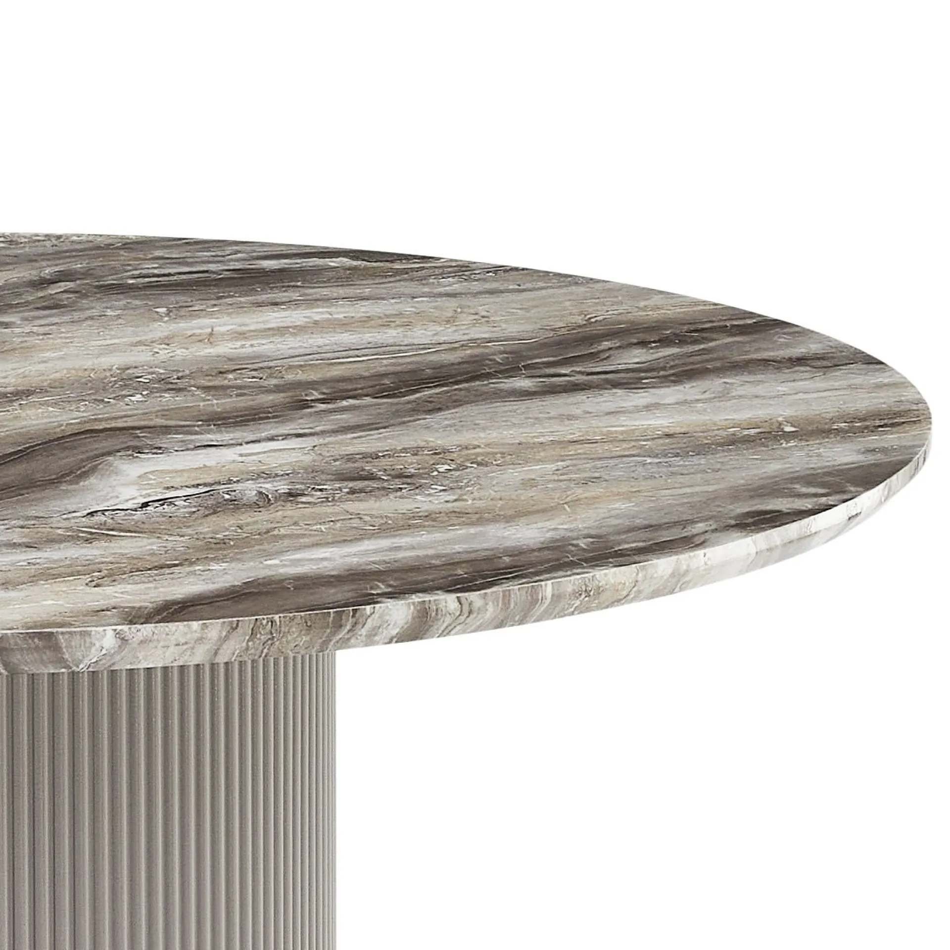 Sale Nimara Carisma rundt spisebord beige marmorlook med søjleben Ø120 cm