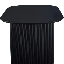 Clearance Nimara Carisma sort ovalt lamel spisebord 200 x 100 cm med søjleben