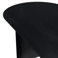 Clearance Nimara Carisma sort ovalt lamel spisebord 200 x 100 cm med søjleben