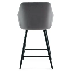 Hot Nimara Carlo - barstol grå velour med armlæn 65 cm