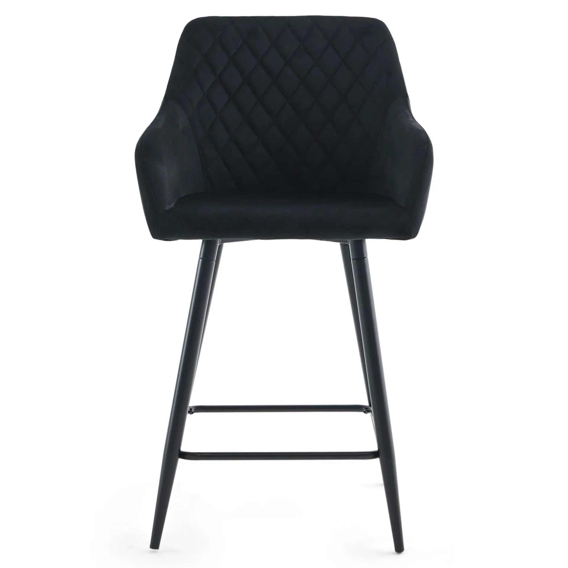 New Nimara Carlo - barstol sort velour med armlæn 65 cm