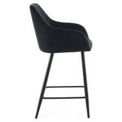 New Nimara Carlo - barstol sort velour med armlæn 65 cm