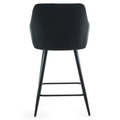 New Nimara Carlo - barstol sort velour med armlæn 65 cm