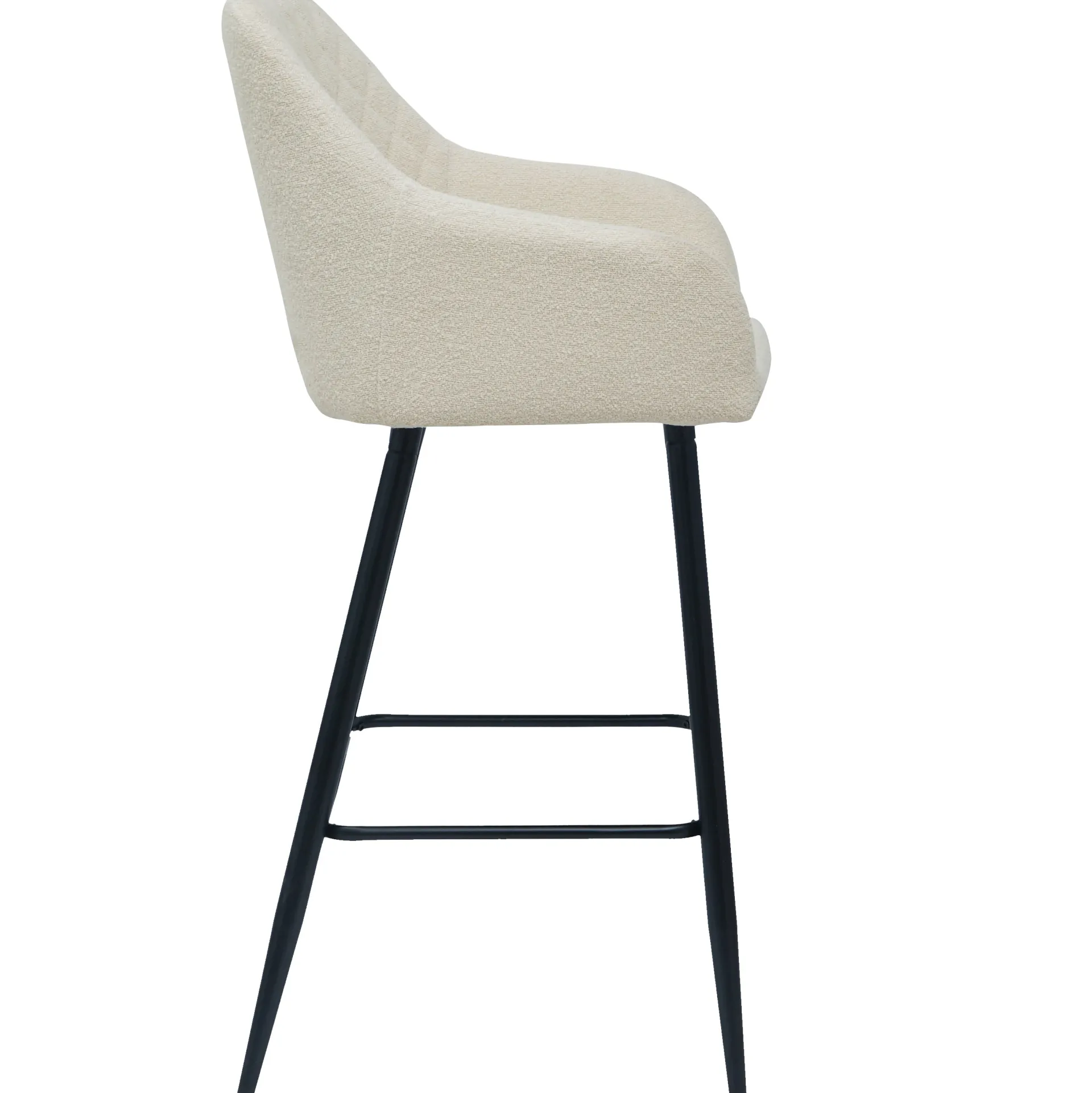 Discount Nimara Carlo barstol - hvidt boucle med armlæn 65 cm