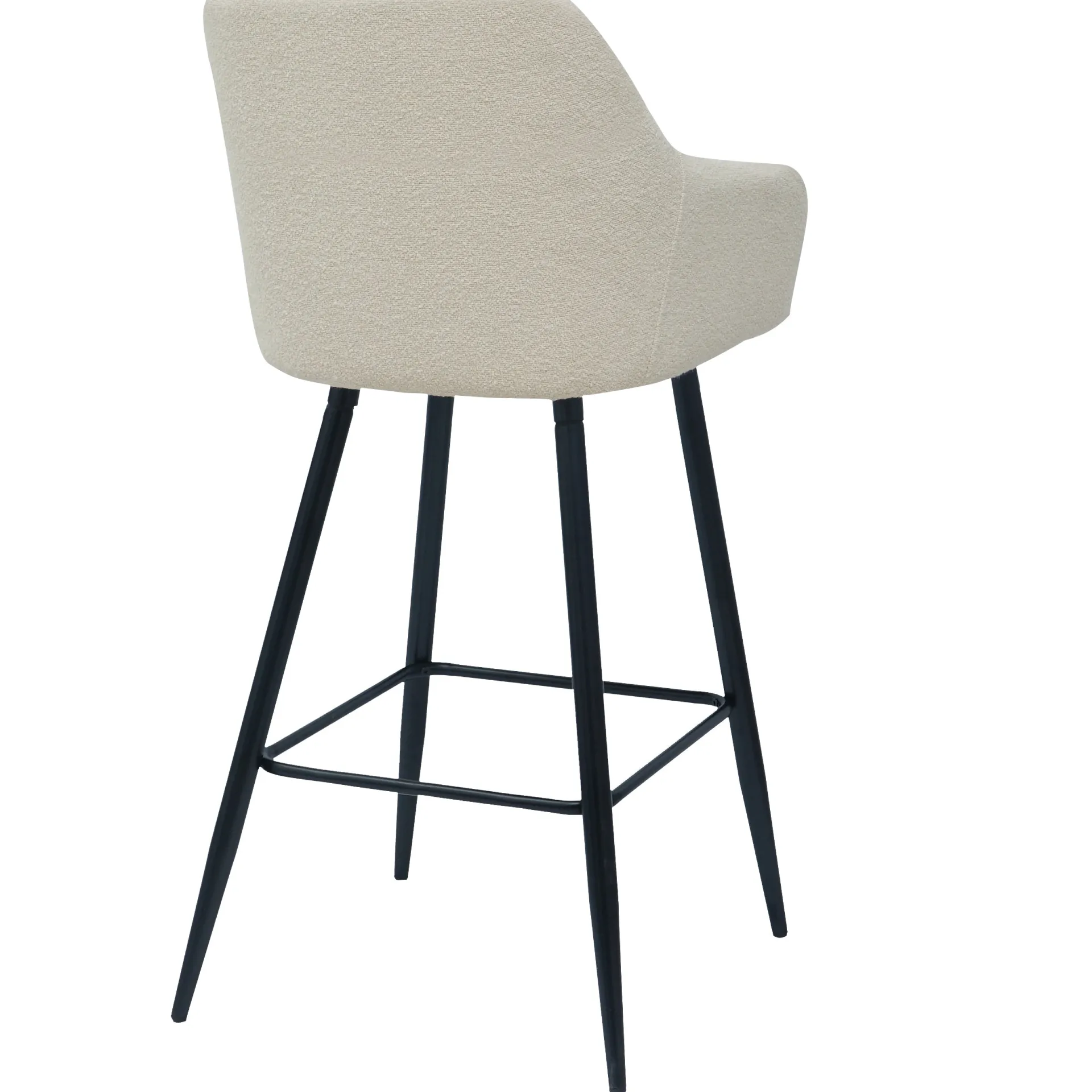 Discount Nimara Carlo barstol - hvidt boucle med armlæn 65 cm