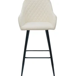 Discount Nimara Carlo barstol - hvidt boucle med armlæn 65 cm