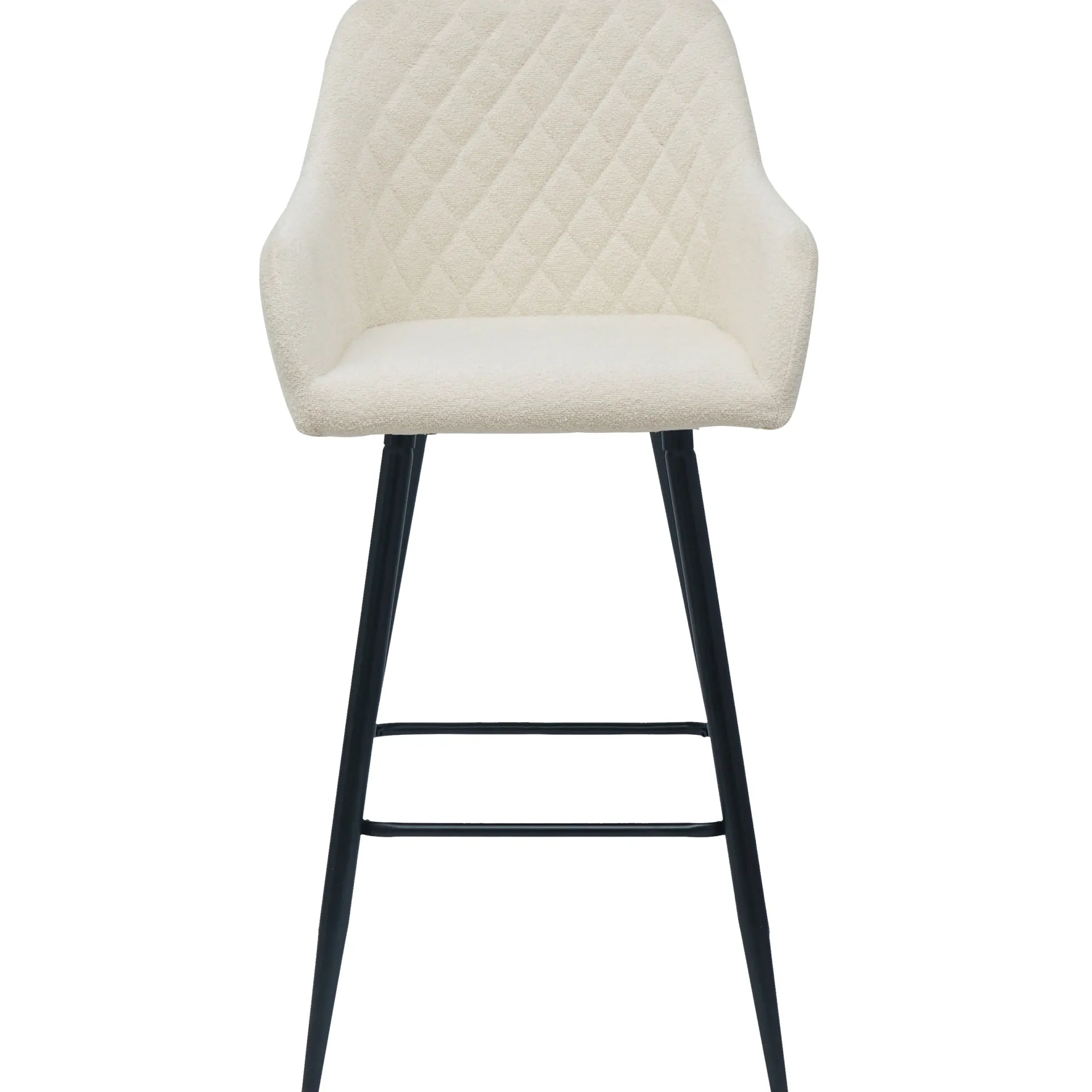 Discount Nimara Carlo barstol - hvidt boucle med armlæn 65 cm