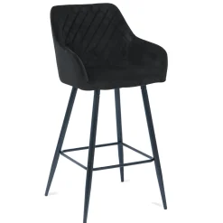 Nimara Carlo barstol - sort velour med armlæn 65 cm