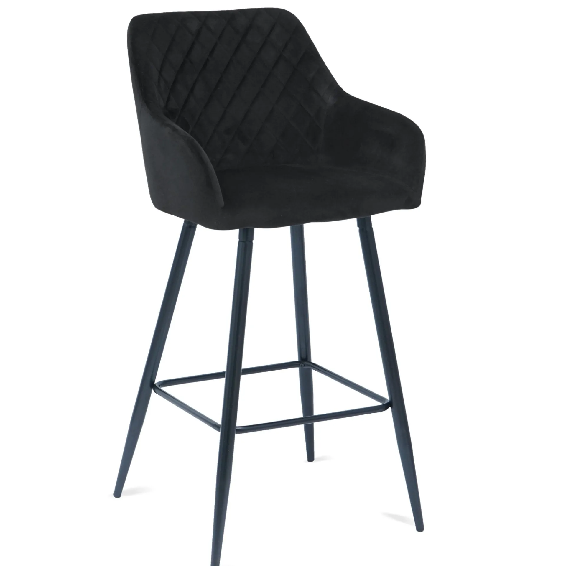 Nimara Carlo barstol - sort velour med armlæn 65 cm