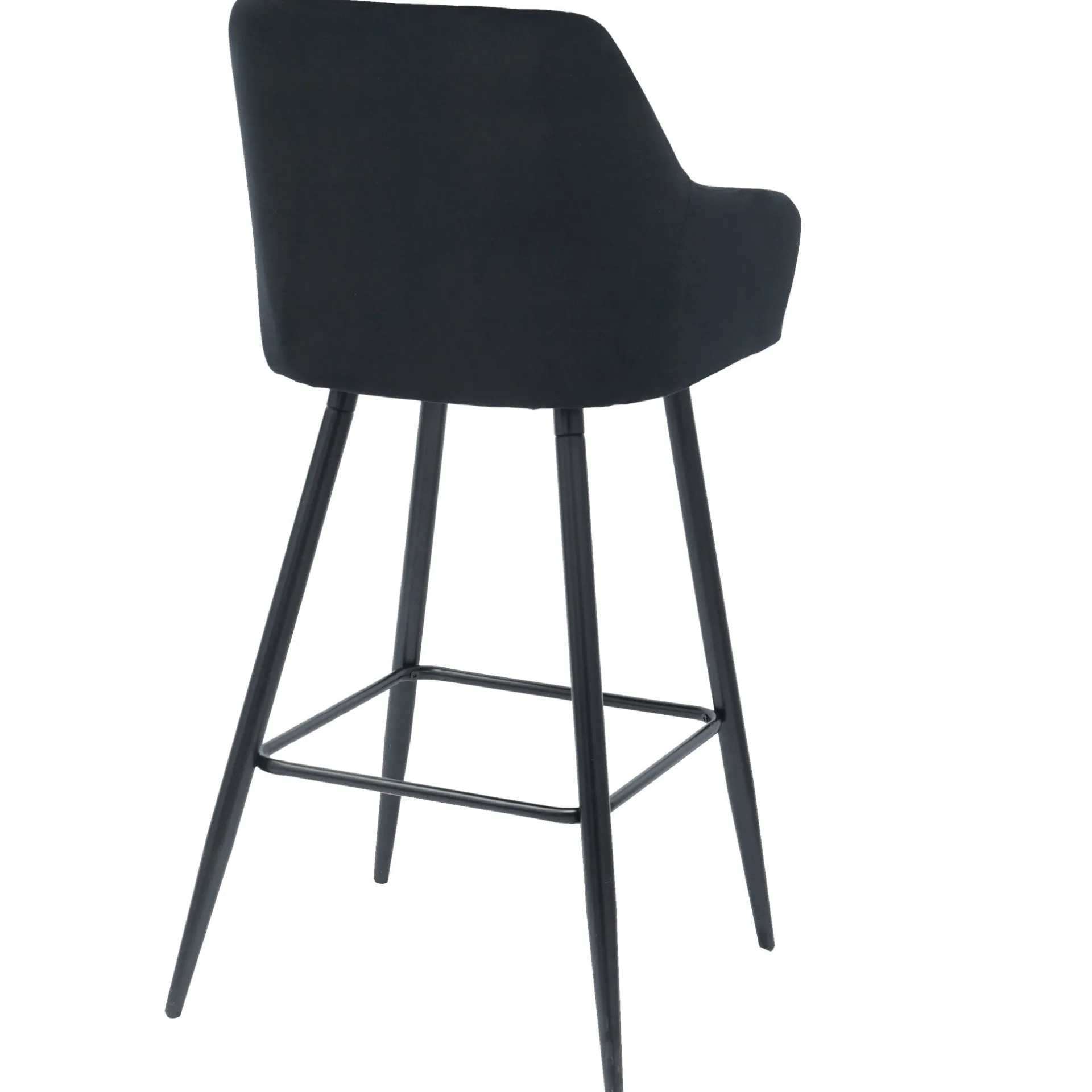 Nimara Carlo barstol - sort velour med armlæn 65 cm