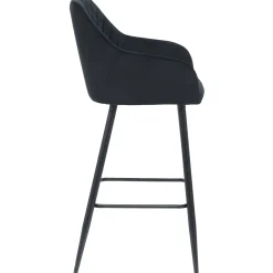 Nimara Carlo barstol - sort velour med armlæn 65 cm