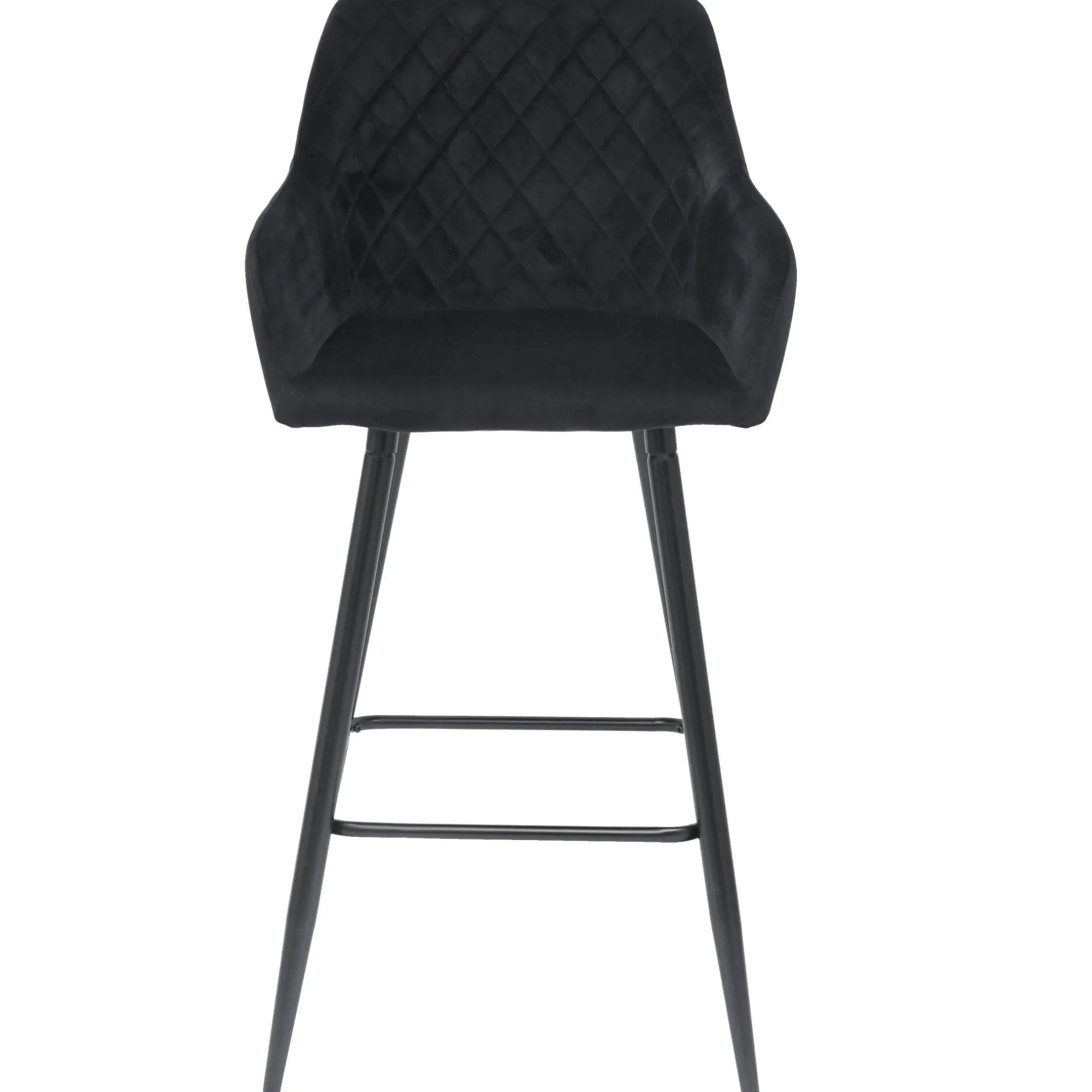 Nimara Carlo barstol - sort velour med armlæn 65 cm