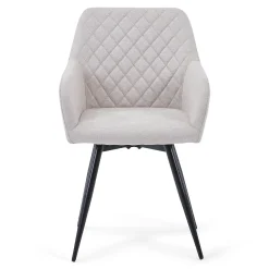 Outlet Nimara Carlo spisebordsstol - Beige polstret med drejefunktion 360 grader