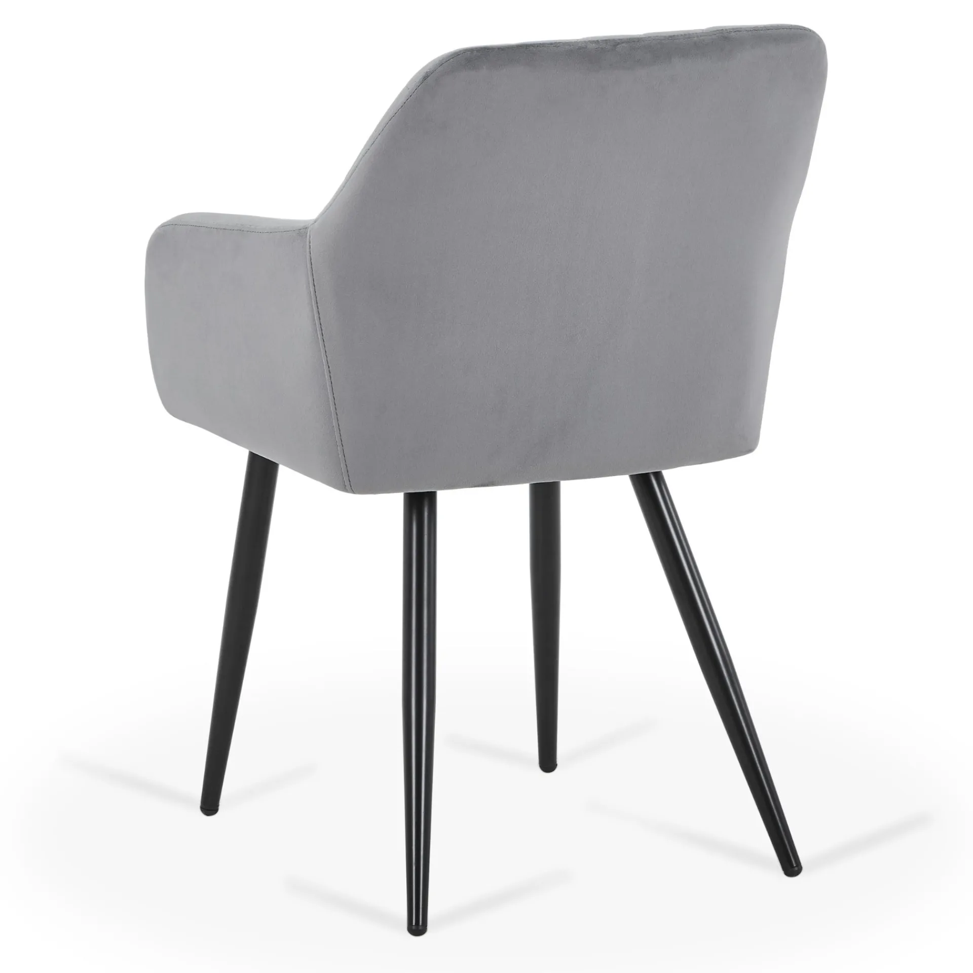 Discount Nimara Carlo spisebordsstol - Grå velour med armlæn