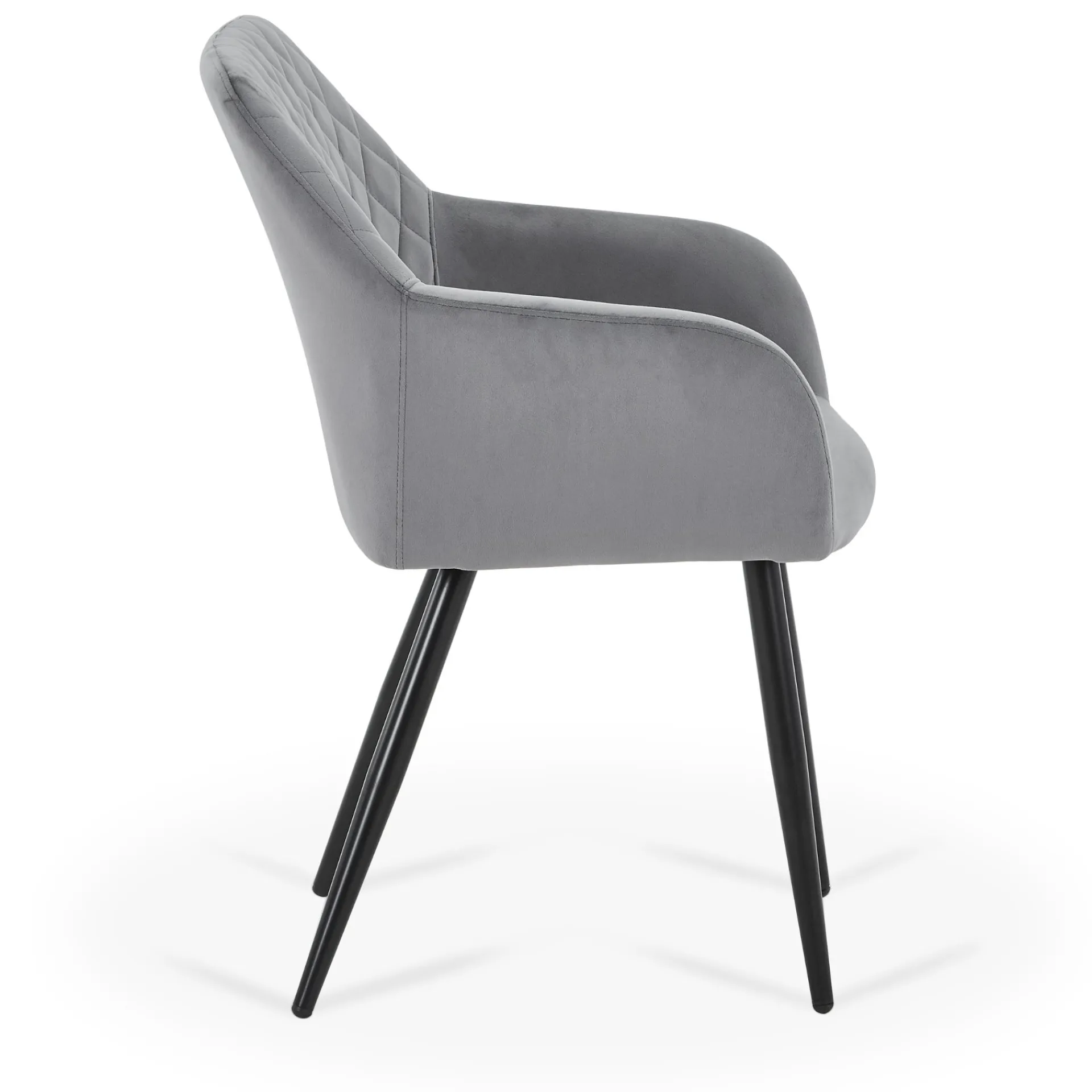 Discount Nimara Carlo spisebordsstol - Grå velour med armlæn