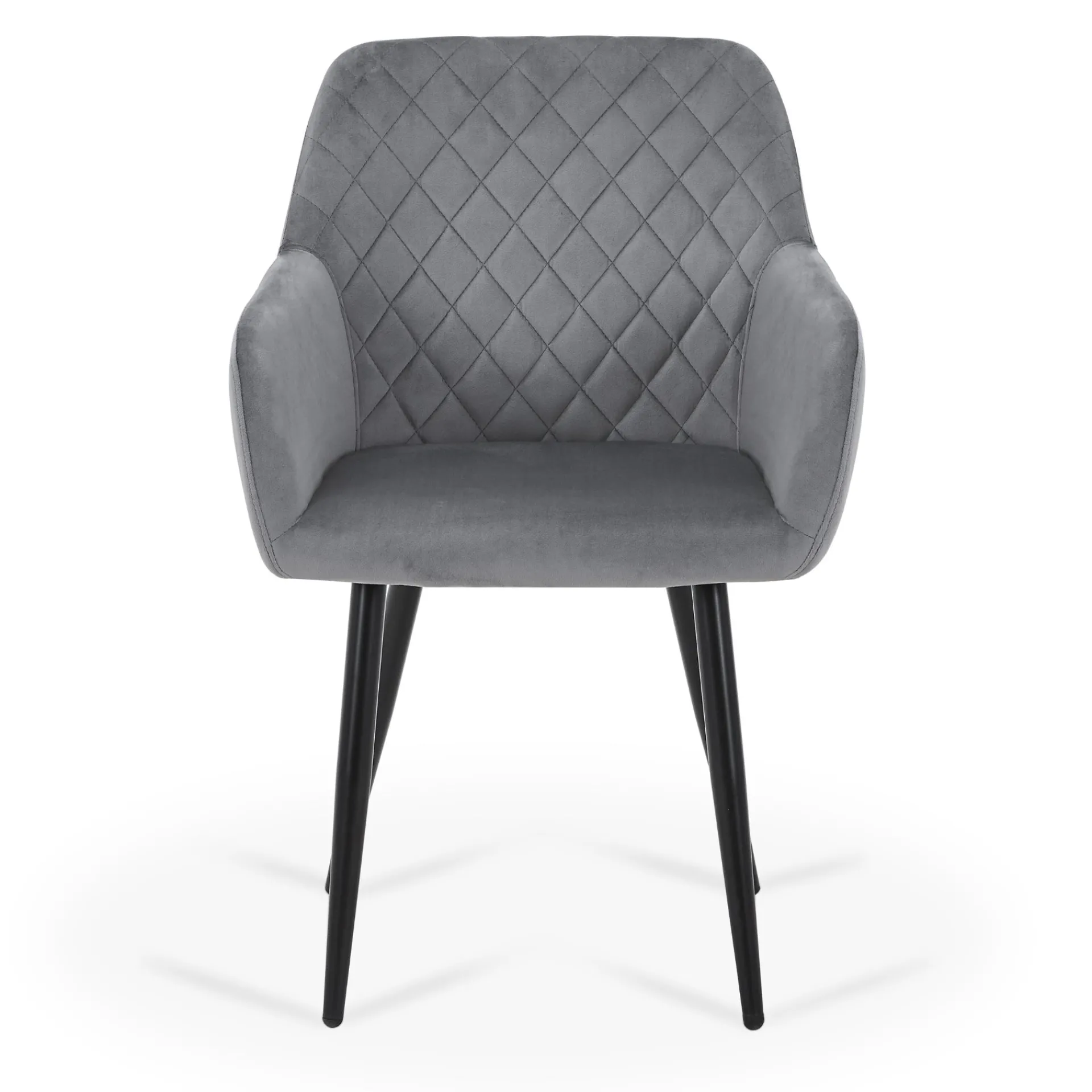 Discount Nimara Carlo spisebordsstol - Grå velour med armlæn