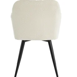 Best Nimara Carlo spisebordsstol - Hvid boucle polstret med armlæn