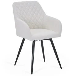 Best Nimara Carlo spisebordsstol -  Hvid boucle med drejefunktion 360 grader