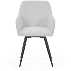 Best Nimara Carlo spisebordsstol -  Hvid boucle med drejefunktion 360 grader