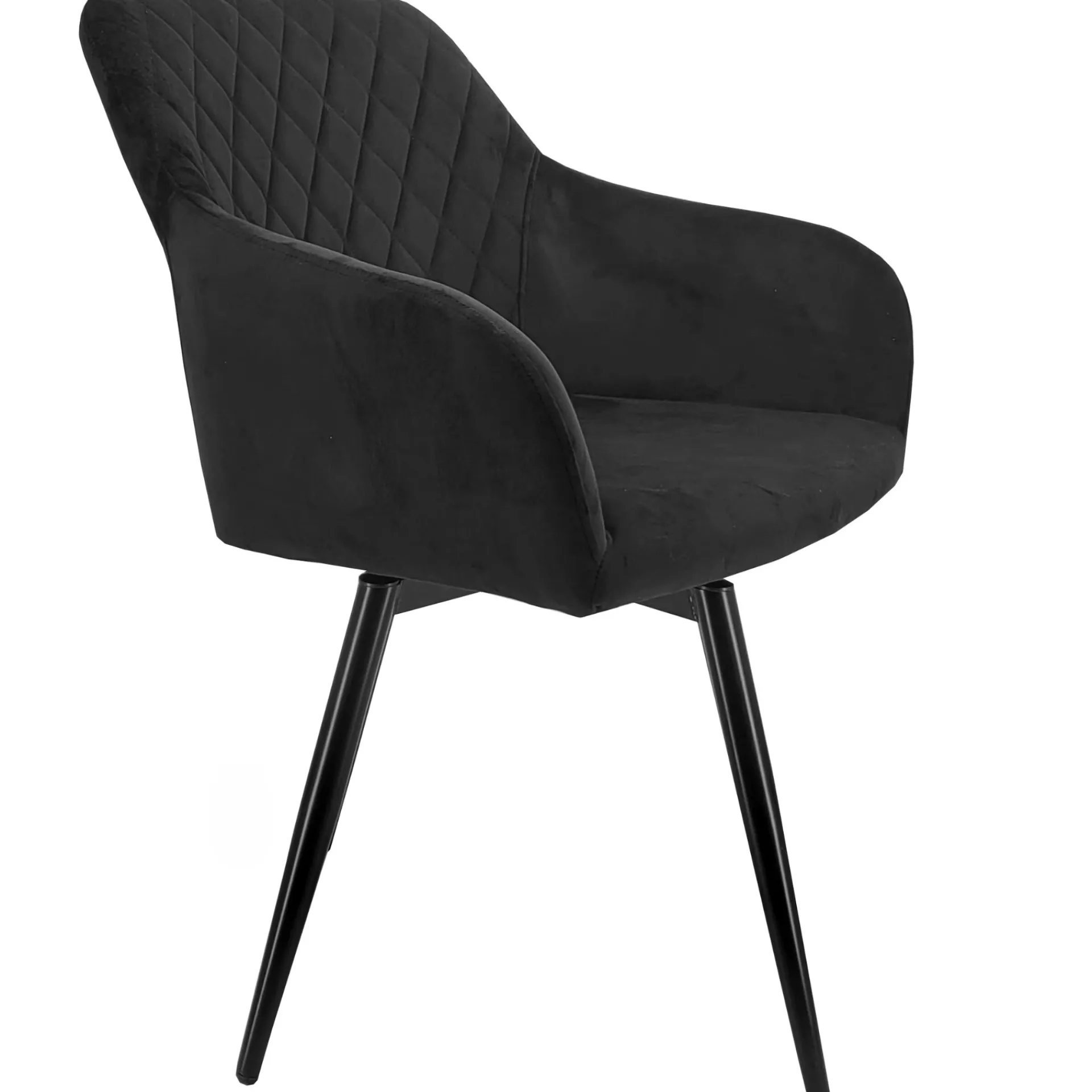 Outlet Nimara Carlo spisebordsstol - Sort velour med drejefunktion 360 grader