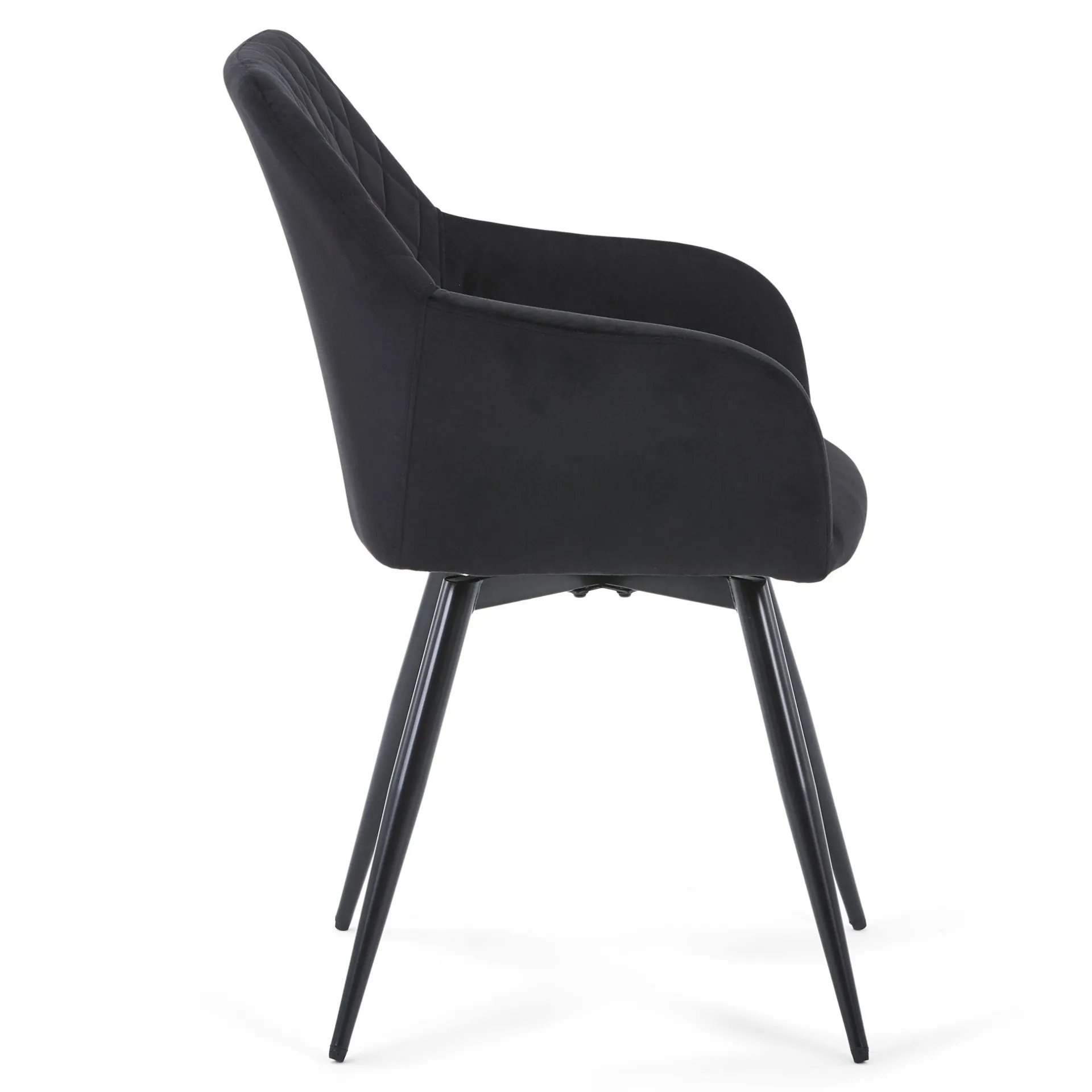 Outlet Nimara Carlo spisebordsstol - Sort velour med drejefunktion 360 grader