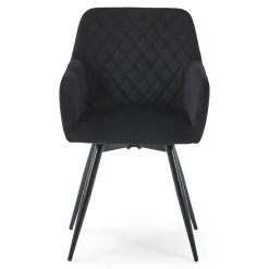 Outlet Nimara Carlo spisebordsstol - Sort velour med drejefunktion 360 grader