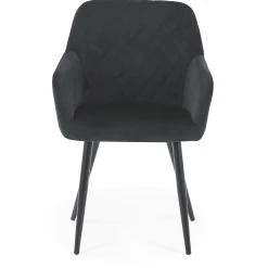 Online Nimara Carlo spisebordsstol - Sort velour med armlæn