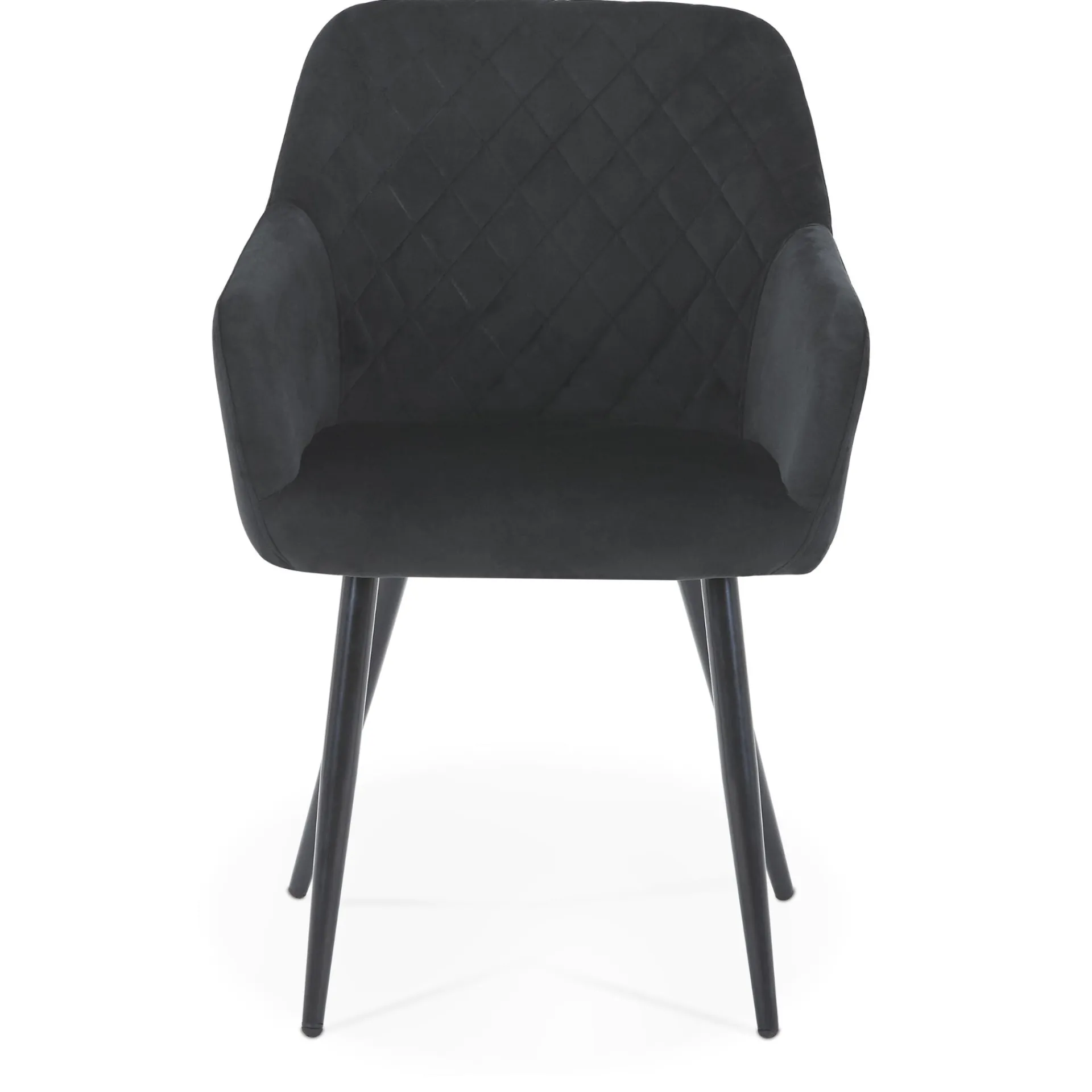 Online Nimara Carlo spisebordsstol - Sort velour med armlæn