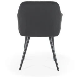 Online Nimara Carlo spisebordsstol - Sort velour med armlæn
