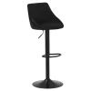 Best Nimara Cassie - Sort justerbar barstol i velour med drejefunktion 360 grader